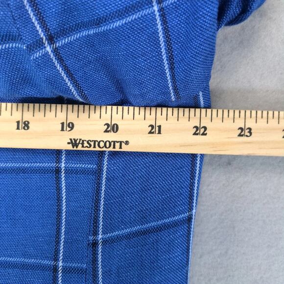 Alan Flusser Linen Blend Blue Plaid Sports Coat Men's 44R Blazer Jacket Tweed - Picture 6 of 10